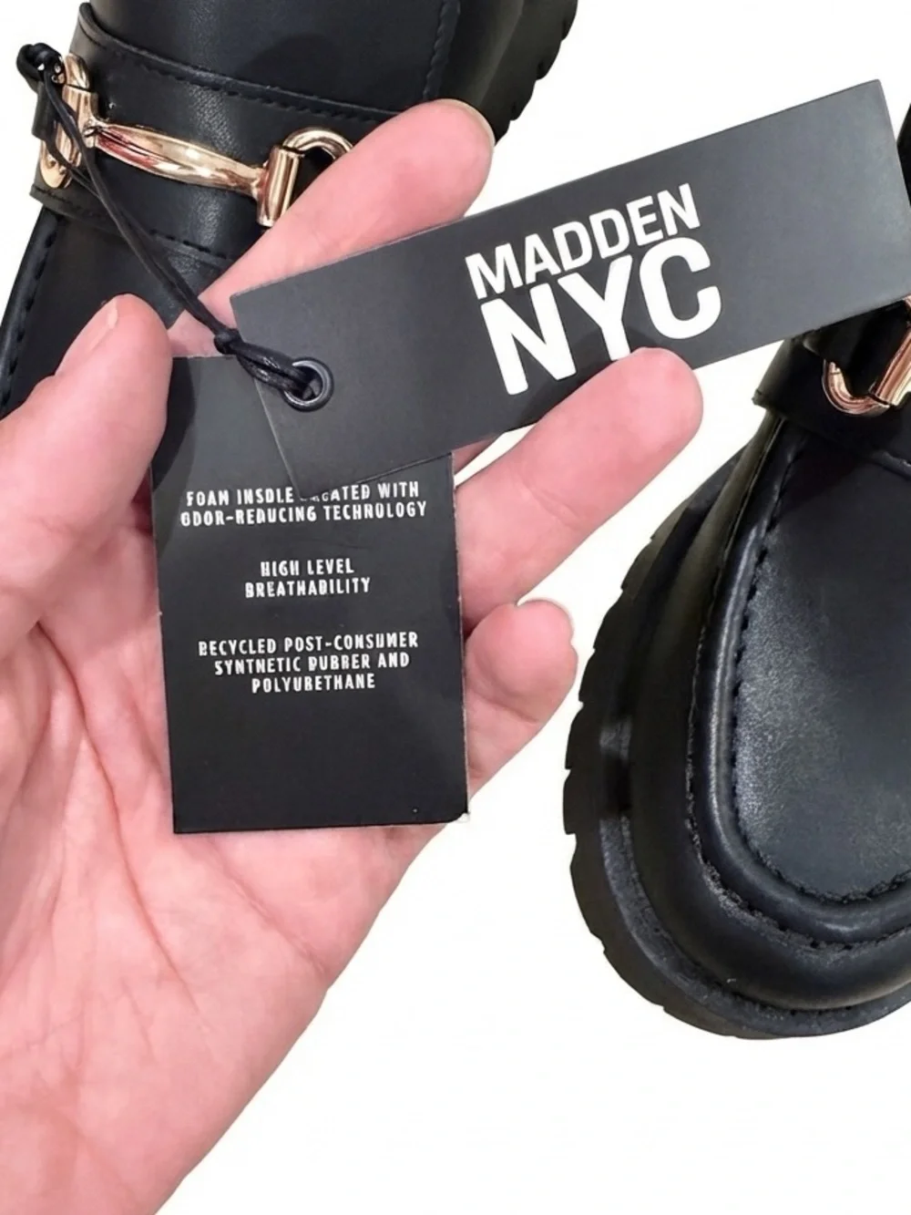 Madden NYC Women's Faux Suede Lug Sole Loafer Booties Black NWT